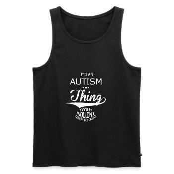 autism - Men's Premium Organic Tank Top - black - Front - AI Model Male 178 light (178cm)