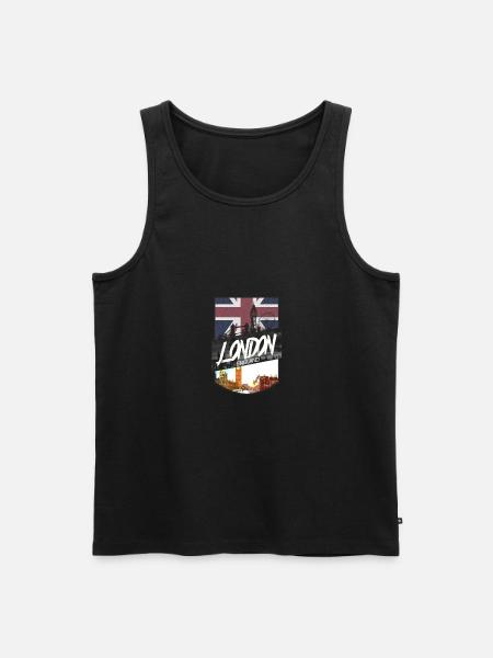 London - Männer Premium Bio Tank Top - Schwarz