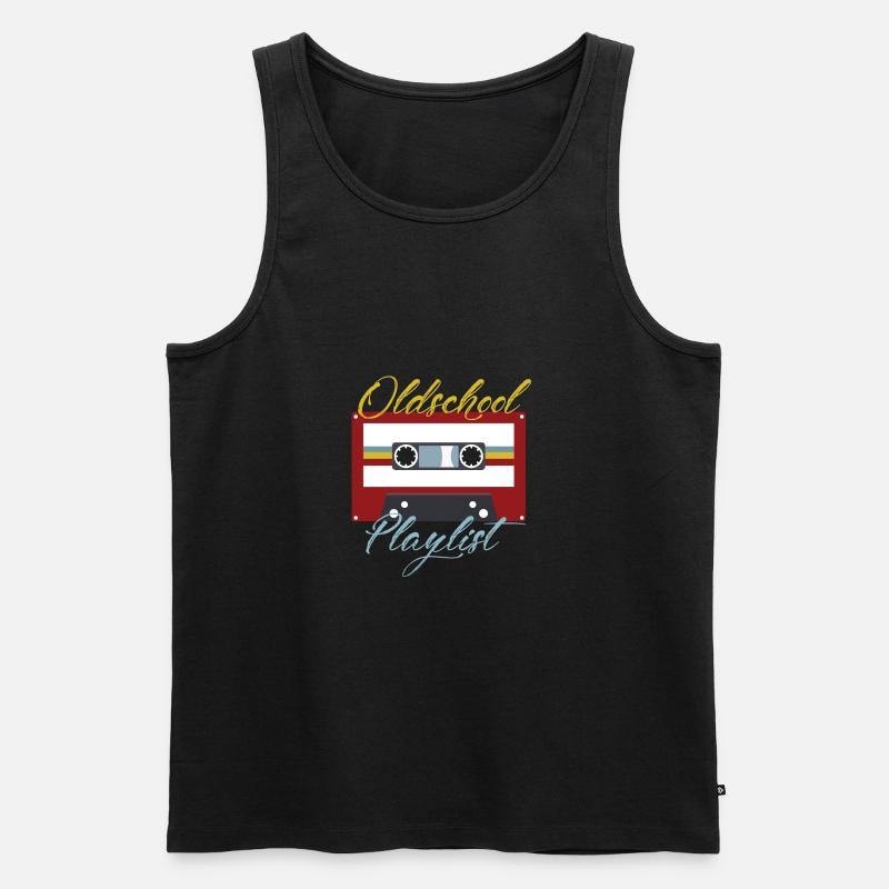 Kassette - Männer Premium Bio Tank Top - Schwarz