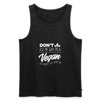 Veganer - Männer Premium Bio Tank Top - Schwarz - Vorne - Michal (187cm)