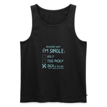 single - Men's Premium Organic Tank Top - black - Front - AI Model Male 178 light (178cm)