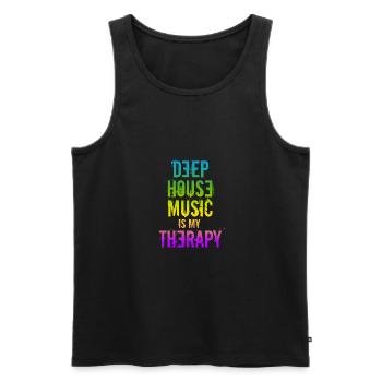 Deep House - Männer Premium Bio Tank Top - Schwarz - Vorne - AI Model Male 178 light (178cm)