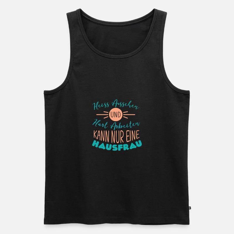 Hausfrau - Männer Premium Bio Tank Top - Schwarz
