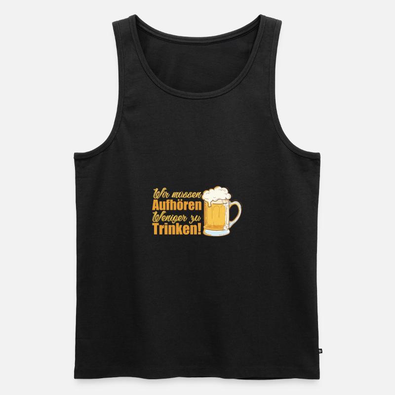 Alkohol Spruch - Männer Premium Bio Tank Top - Schwarz