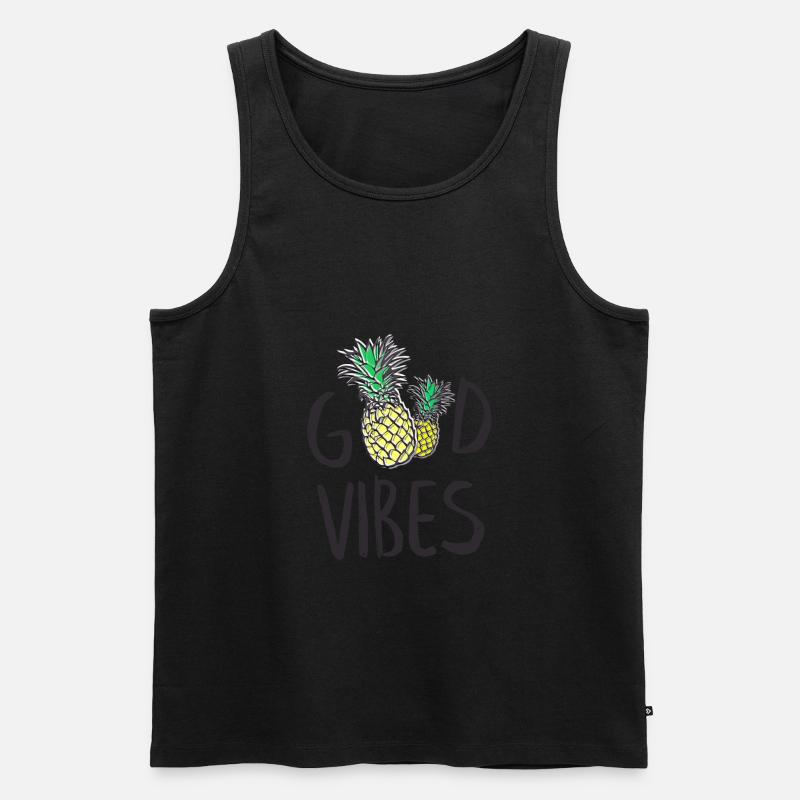 good vibes_v1 - Männer Premium Bio Tank Top - Schwarz
