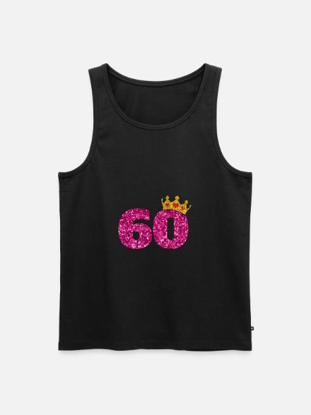 Glitter 1960'erne 60 år fødselsdag paljetter krone - Herre Premium økologisk tanktop - sort
