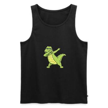 Dabbing Dab Dance Crocodile cadeau anniversaire enfant - Débardeur bio Premium Homme - noir - Devant - AI Model Male 178 light (178cm)