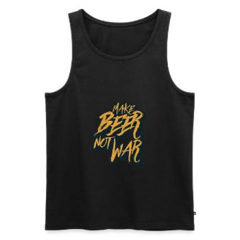 Bonne bière - Débardeur bio Premium Homme - noir - Devant - AI Model Male 178 light (178cm)