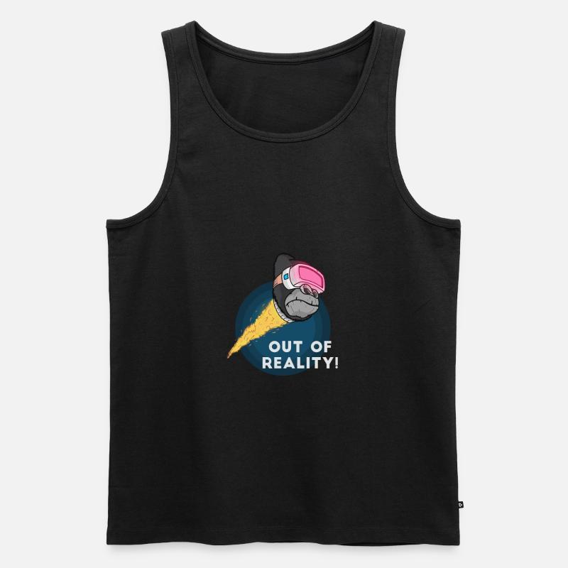 Gorilla Virtualreality Monkey Affe Nerd Computer - Männer Premium Bio Tank Top - Schwarz