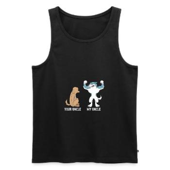 Ton oncle Mon oncle chien loup T-shirt cadeau - Débardeur bio Premium Homme - noir - Devant - AI Model Male 178 light (178cm)