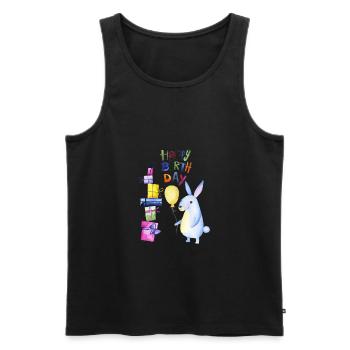 Happy Birthday kleiner Hase - Männer Premium Bio Tank Top - Schwarz - Vorne - Michal (187cm)