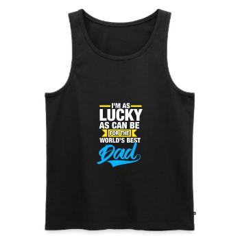 World's Best Dad - Men's Premium Organic Tank Top - black - Front - Michal (187cm)