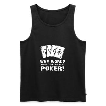 Poker - Poker - Jeu de cartes - Cartes - Travail - Débardeur bio Premium Homme - noir - Devant - AI Model Male 178 light (178cm)