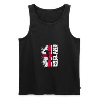 England Soccer National Team - Gift - Men's Premium Organic Tank Top - black - Front - AI Model Male 178 light (178cm)