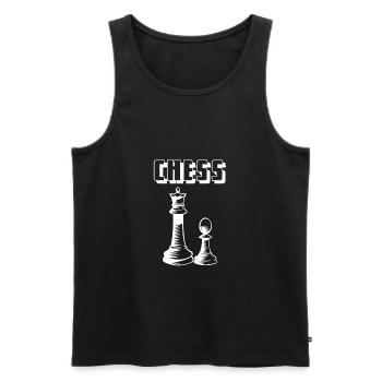 Echecs - Echecs - Echecs - Jeu - Débardeur bio Premium Homme - noir - Devant - AI Model Male 178 light (178cm)