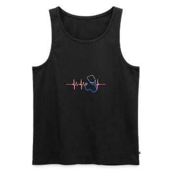 Doktor Herzschlag - Männer Premium Bio Tank Top - Schwarz - Vorne - Michal (187cm)