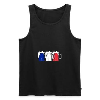 France - Coupe du Monde - Cadeau - Bière - Débardeur bio Premium Homme - noir - Devant - AI Model Male 178 light (178cm)