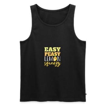 Easy Peasy Lemon Squeezy - Men's Premium Organic Tank Top - black - Front - AI Model Male 178 light (178cm)