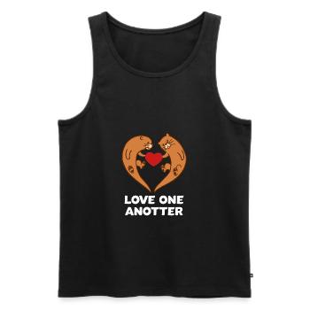 Süße Otter mit einem Herz Love One Anotter - Männer Premium Bio Tank Top - Schwarz - Vorne - Michal (187cm)