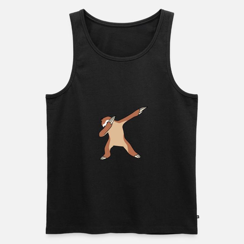 Faultier Dabbing - Männer Premium Bio Tank Top - Schwarz