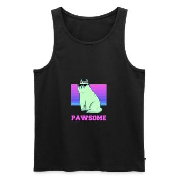 Cat - Sunglasses - Cool - Kitten - Paw - Men's Premium Organic Tank Top - black - Front - Michal (187cm)