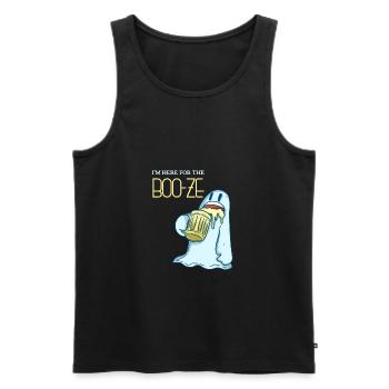BOO - Geist - Gespenst - Bier - Party - Feiern - Männer Premium Bio Tank Top - Schwarz - Vorne - AI Model Male 178 light (178cm)
