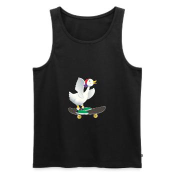 Skater canard - Débardeur bio Premium Homme - noir - Devant - AI Model Male 178 light (178cm)