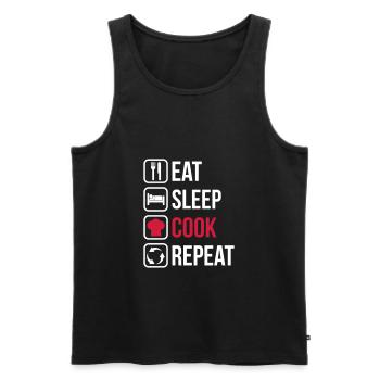 Eat Sleep Cook Repeat - Men's Premium Organic Tank Top - black - Front - AI Model Male 178 light (178cm)