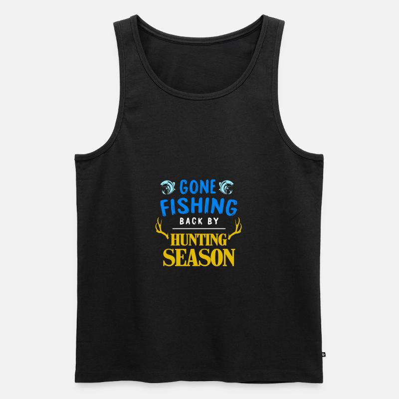 Fischen und Jagen Geschenkidee - Männer Premium Bio Tank Top - Schwarz