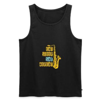 Saxophon - Männer Premium Bio Tank Top - Schwarz - Vorne - Michal (187cm)