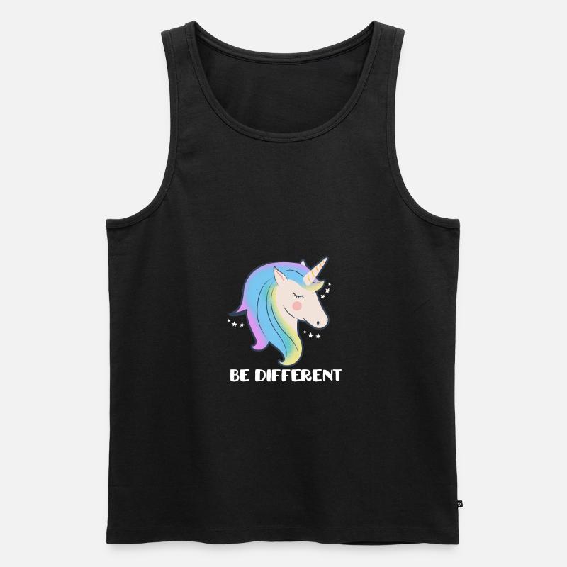 Sei ein anderes Einhorn - Männer Premium Bio Tank Top - Schwarz