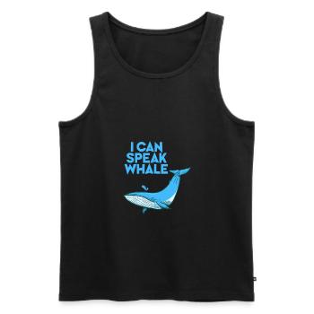 Baleine - parler - animal - créatures de la mer - cadeau - Débardeur bio Premium Homme - noir - Devant - Michal (187cm)