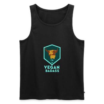 I'm a tough vegan - Men's Premium Organic Tank Top - black - Front - Michal (187cm)
