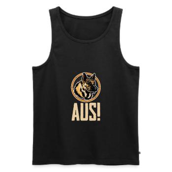 Deutscher Schäferhund-Wachhund heraus - Männer Premium Bio Tank Top - Schwarz - Vorne - AI Model Male 178 light (178cm)