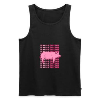 Cochon - Oh miel - idée cadeau - Débardeur bio Premium Homme - noir - Devant - Michal (187cm)