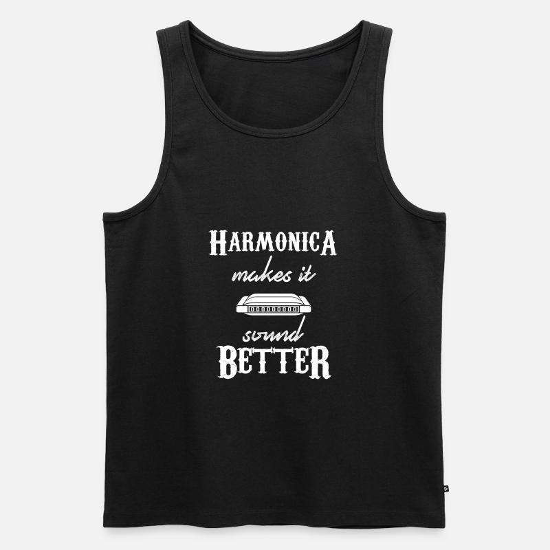 harmonica - harmonica player - harmonica - Men's Premium Organic Tank Top - black