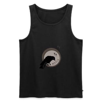 Die Raben von Odin Symbol Hugin und Munin - Männer Premium Bio Tank Top - Schwarz - Vorne - AI Model Male 178 light (178cm)