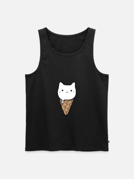 Cute Cat Ice Cream - Men's Premium Organic Tank Top - black