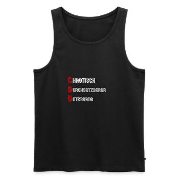 CDU Politik Bundestag Spruch - Männer Premium Bio Tank Top - Schwarz - Vorne - Michal (187cm)
