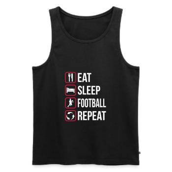 Mangez Sleep Football Répétez - Débardeur bio Premium Homme - noir - Devant - Michal (187cm)