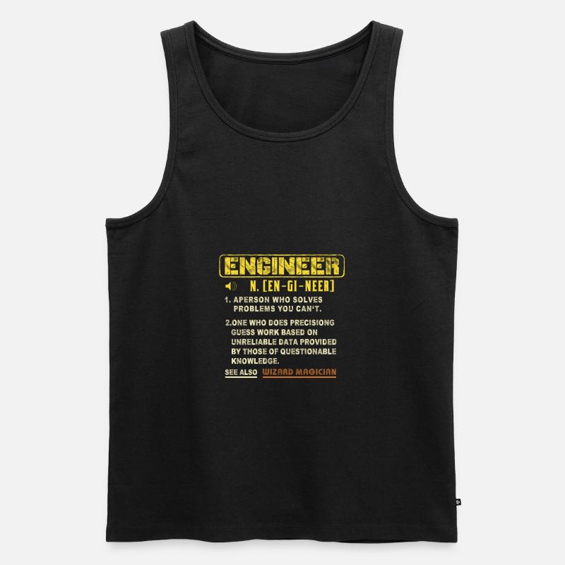 Engineer Wizard - Männer Premium Bio Tank Top - Schwarz