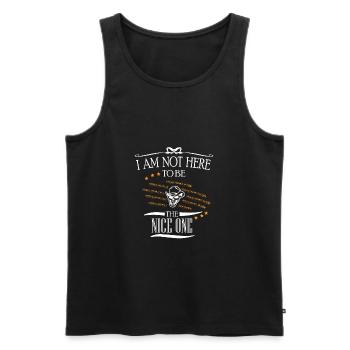 not nice nasty mean nasty annoyed dishonest - Men's Premium Organic Tank Top - black - Front - AI Model Male 178 light (178cm)