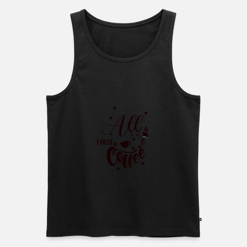 Kaffee - Männer Premium Bio Tank Top - Schwarz