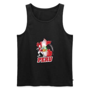 Fußball Fußball Peru Flagge - Männer Premium Bio Tank Top - Schwarz - Vorne - AI Model Male 178 light (178cm)