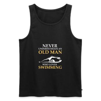 Never underestimate an old man. - Gift - Men's Premium Organic Tank Top - black - Front - AI Model Male 178 light (178cm)