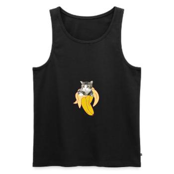 Katze Banane Kätzchen meow kitty cat Katzendame - Männer Premium Bio Tank Top - Schwarz - Vorne - AI Model Male 178 light (178cm)