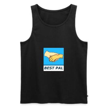 Best buddy - human - dog - Men's Premium Organic Tank Top - black - Front - AI Model Male 178 light (178cm)