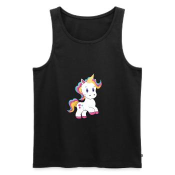 Einhorn - Männer Premium Bio Tank Top - Schwarz - Vorne - Michal (187cm)