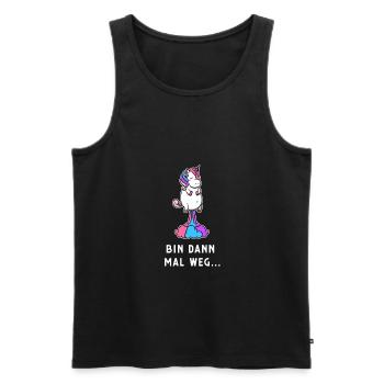 Einhorn bin dan mal weg Geschenk - Männer Premium Bio Tank Top - Schwarz - Vorne - Michal (187cm)