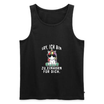 Einhorn ich bin zu Einhorn für dich Geschenk - Männer Premium Bio Tank Top - Schwarz - Vorne - Michal (187cm)